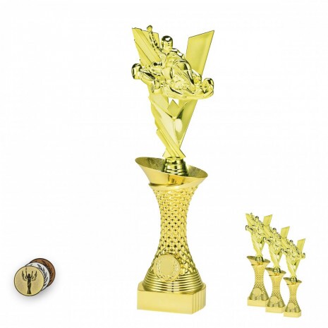 Go-Kart pe un suport cu coloană de aur