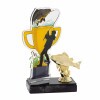 Cupa de pescuit premiu acrilic cu figurină
